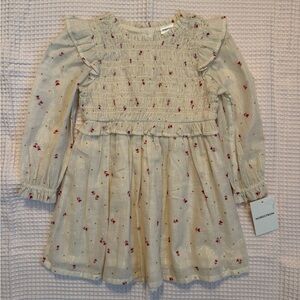 Nordstrom Cream and Red Floral Kids Dress
